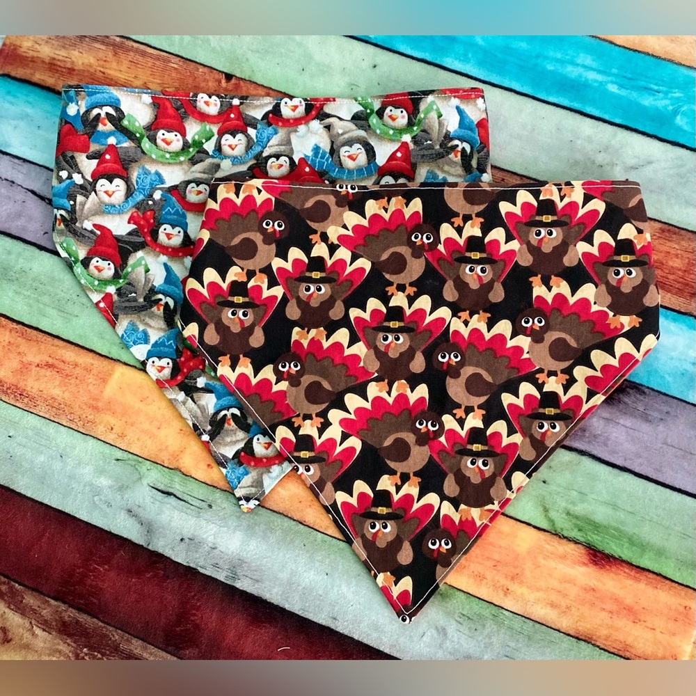 Handmade Holiday Dog Bandanas